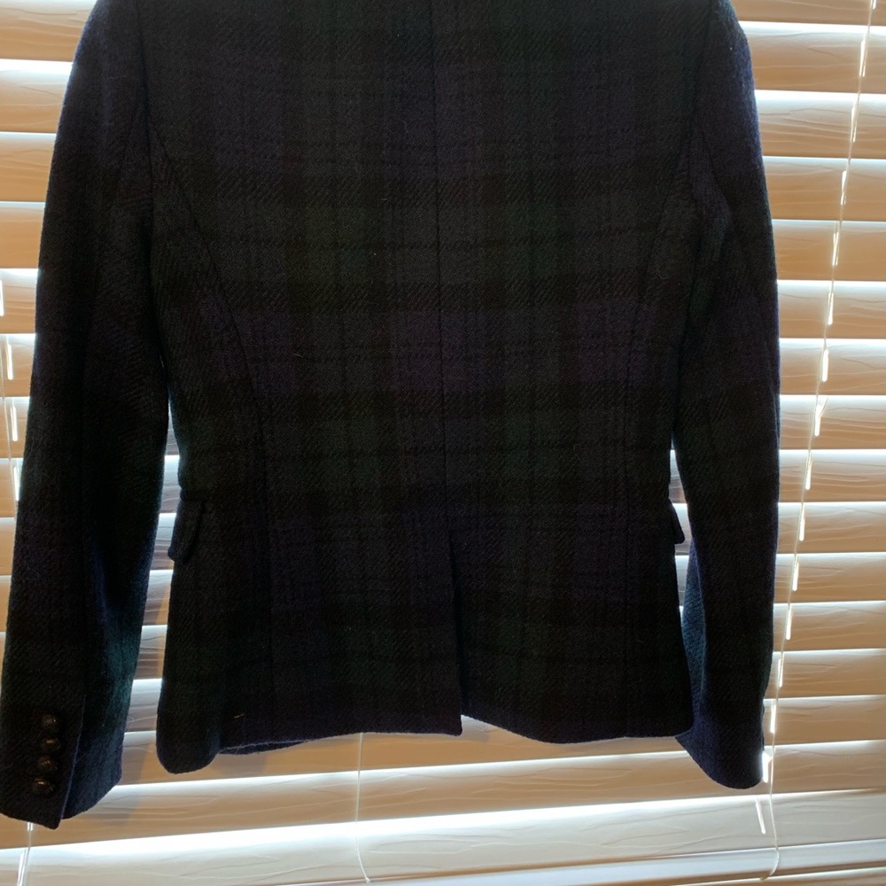 J.Crew schoolboy blazer wool blue plaid sz 0 EUC - Picture 4 of 6